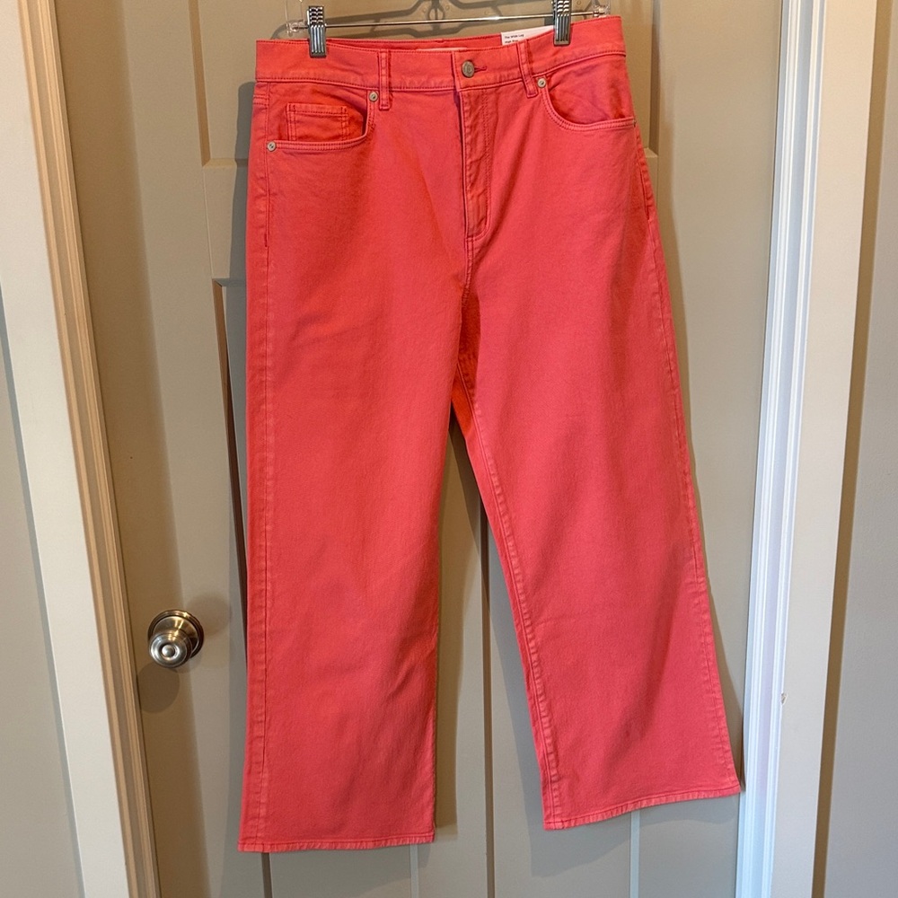 LOFT Coral Wide Leg Ankle High Rise Jeans for Women Size 8/29